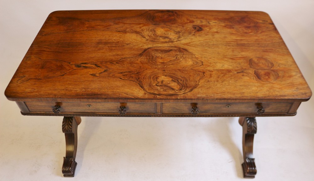 Regency Rosewood 2 Drawer End Support Centre Table View IV