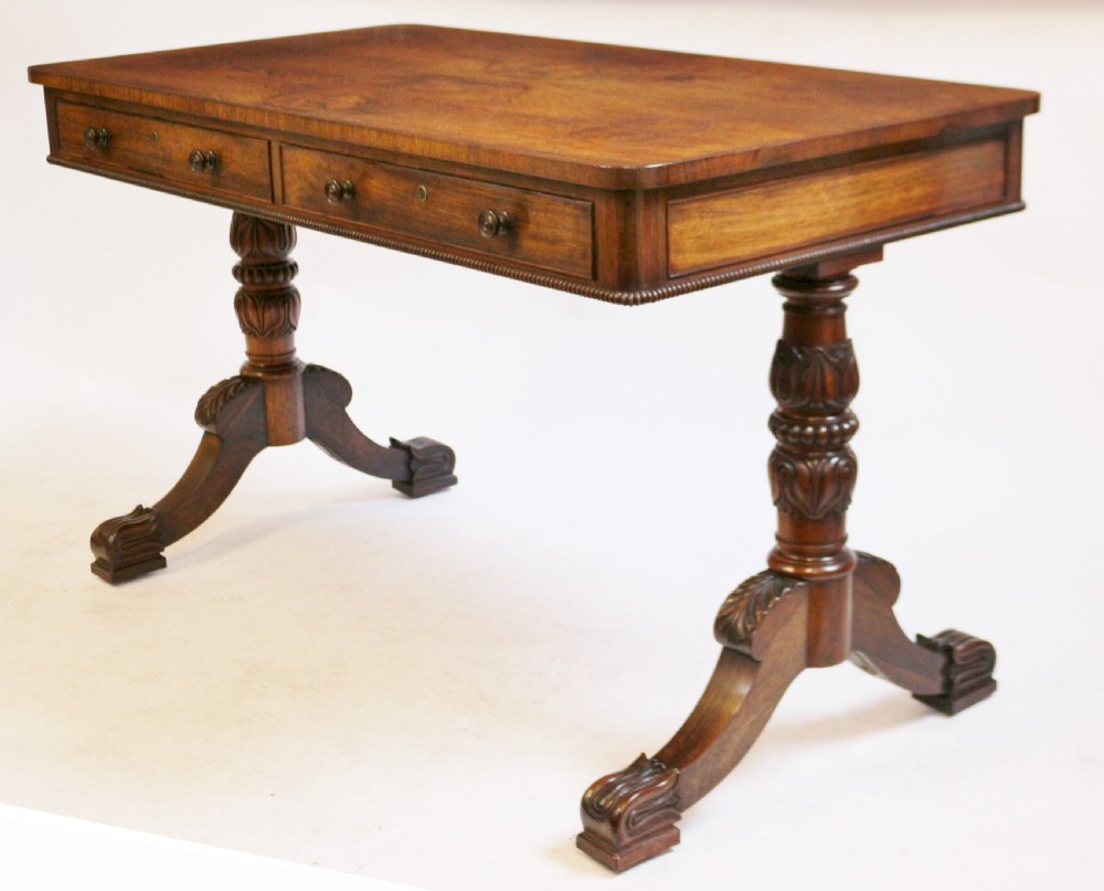 Regency Rosewood 2 Drawer End Support Centre Table View V