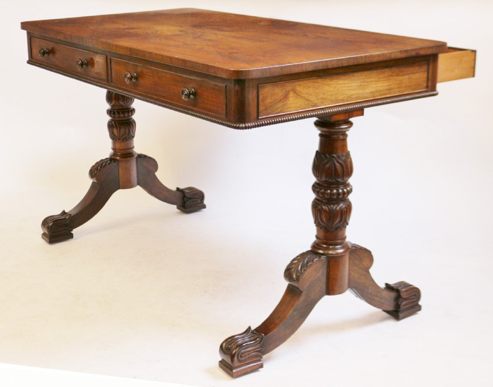 Regency Rosewood 2 Drawer End Support Centre Table View VI