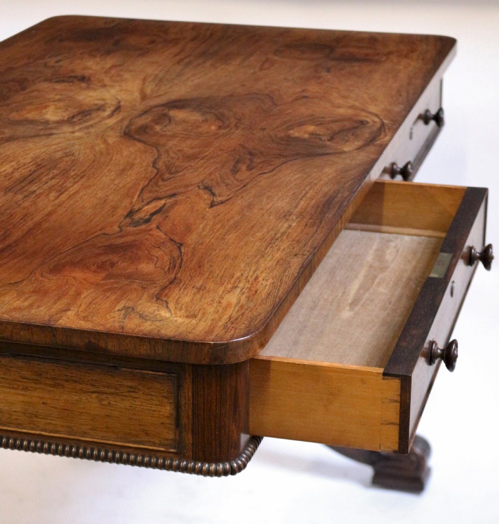 Regency Rosewood 2 Drawer End Support Centre Table View IX
