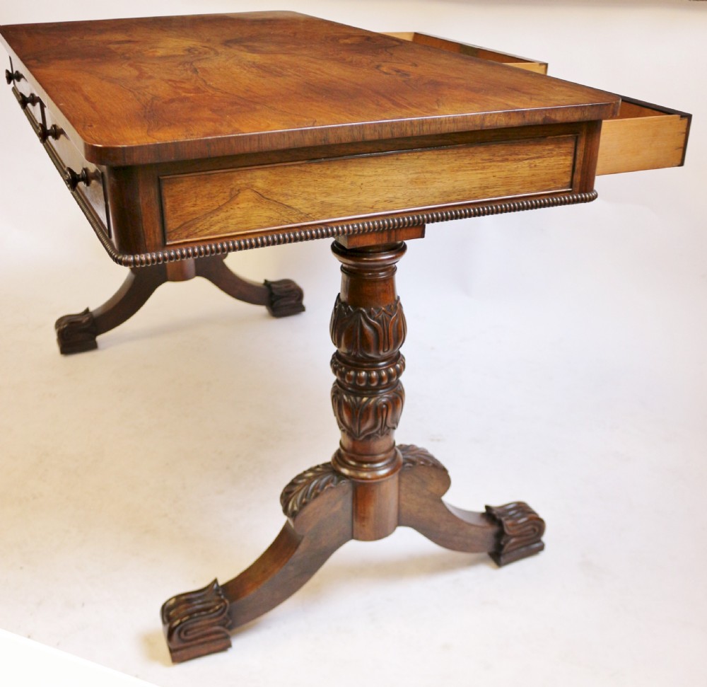 Regency Rosewood 2 Drawer End Support Centre Table View XI