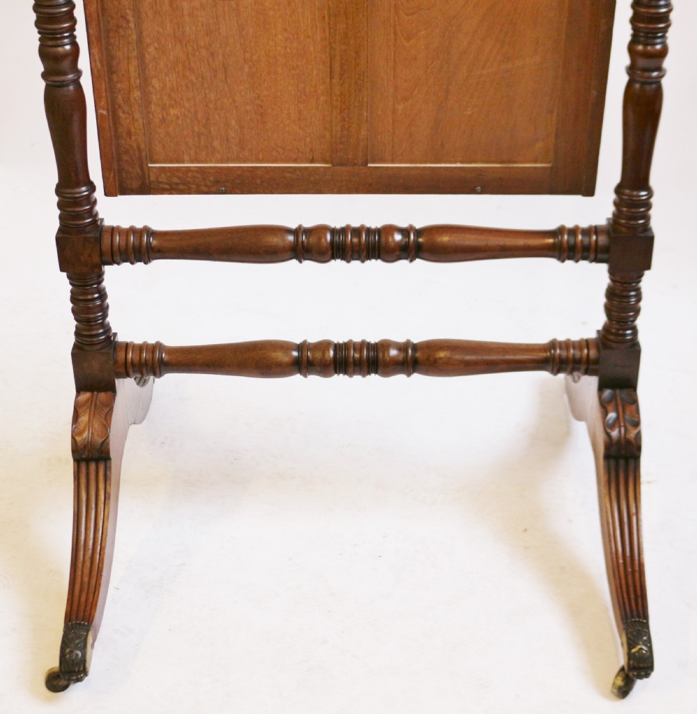 Regency Mahogany Cheval Mirror within Ring Turned Frame View VI