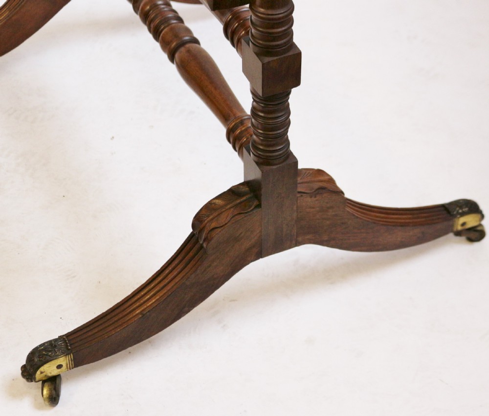 Regency Mahogany Cheval Mirror within Ring Turned Frame View X