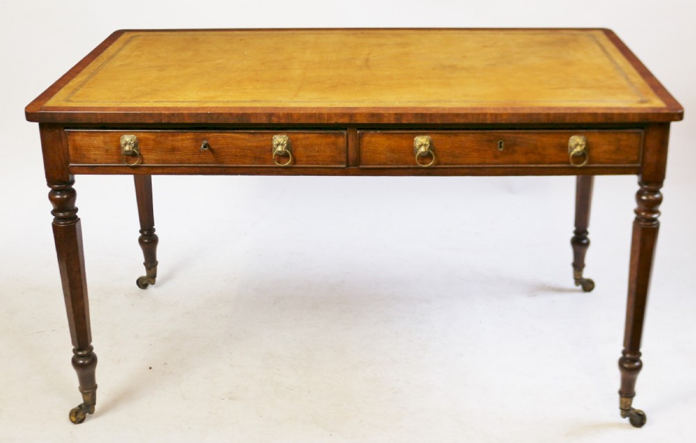 George 1V Mahogany 2 Drawer Writing Table