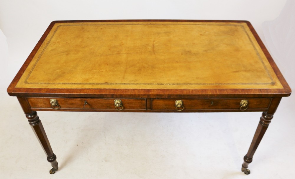 George 1V Mahogany 2 Drawer Writing Table View V