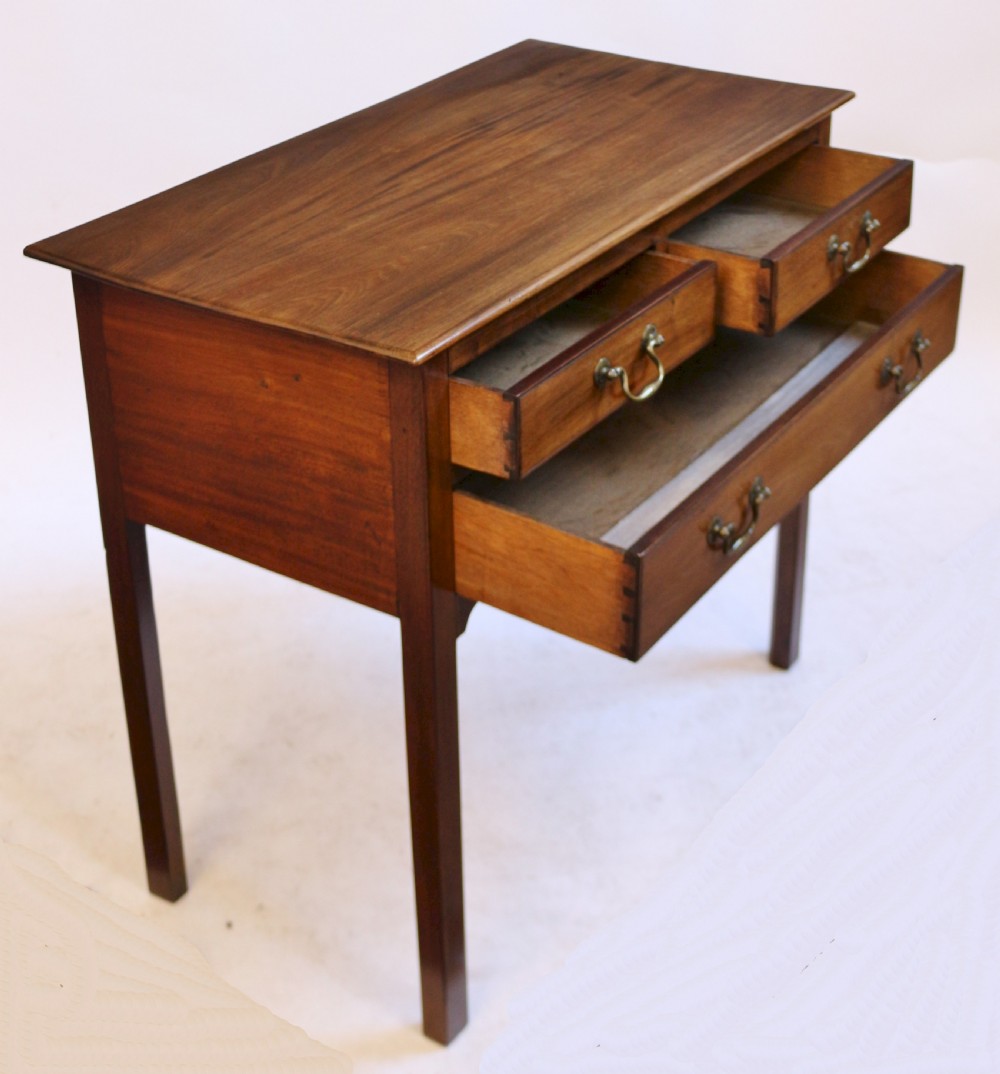 George 111 Mahogany 3 Drawer Lowboy Side Table View V