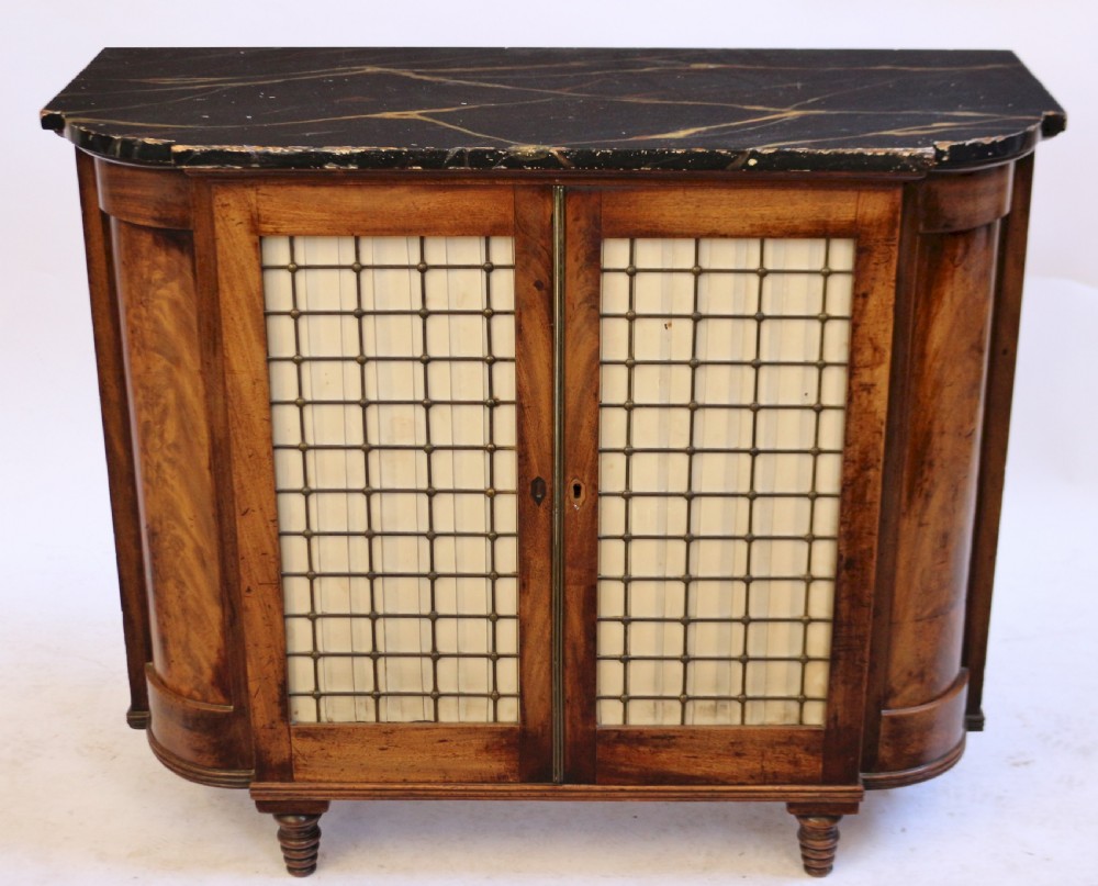 Regency Mahogany 2 Door Side Cabinet with Faux Marble Top