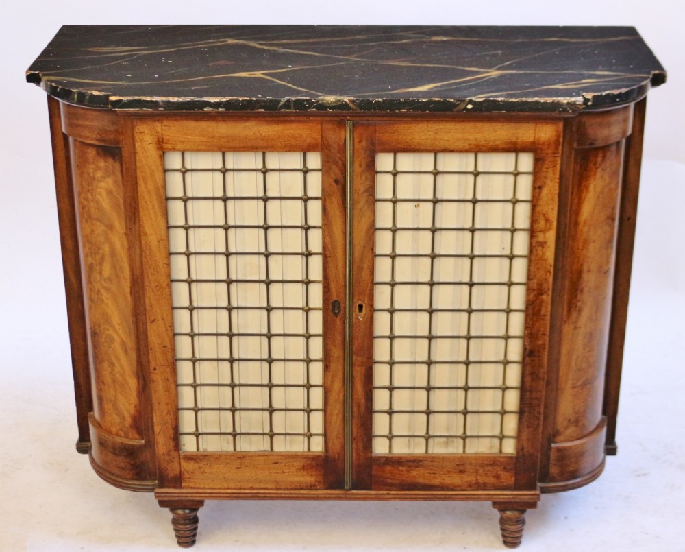 Regency Mahogany 2 Door Side Cabinet with Faux Marble Top View II
