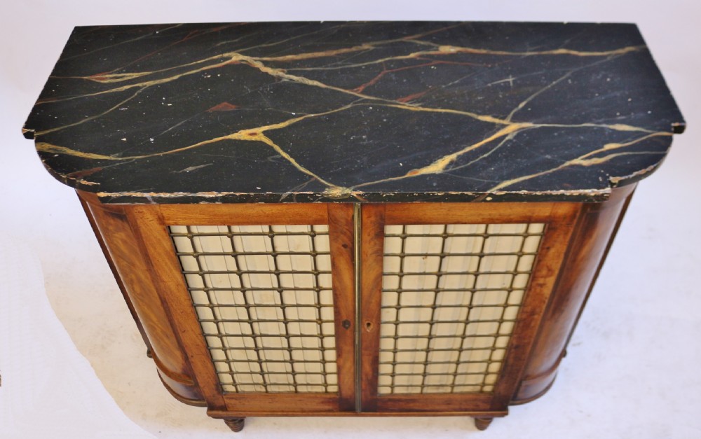 Regency Mahogany 2 Door Side Cabinet with Faux Marble Top View III