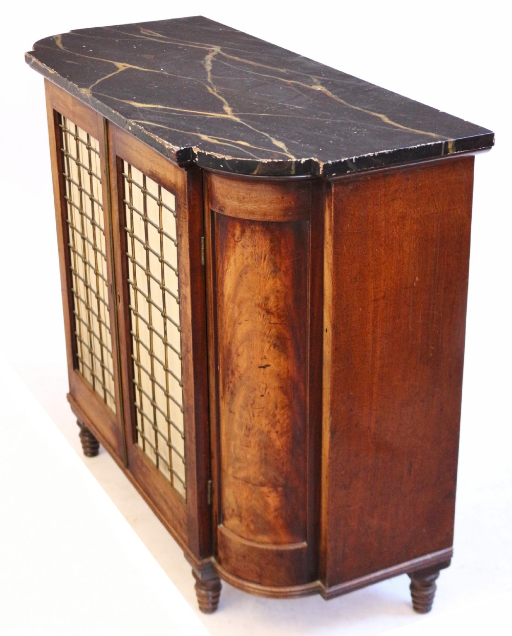 Regency Mahogany 2 Door Side Cabinet with Faux Marble Top View V