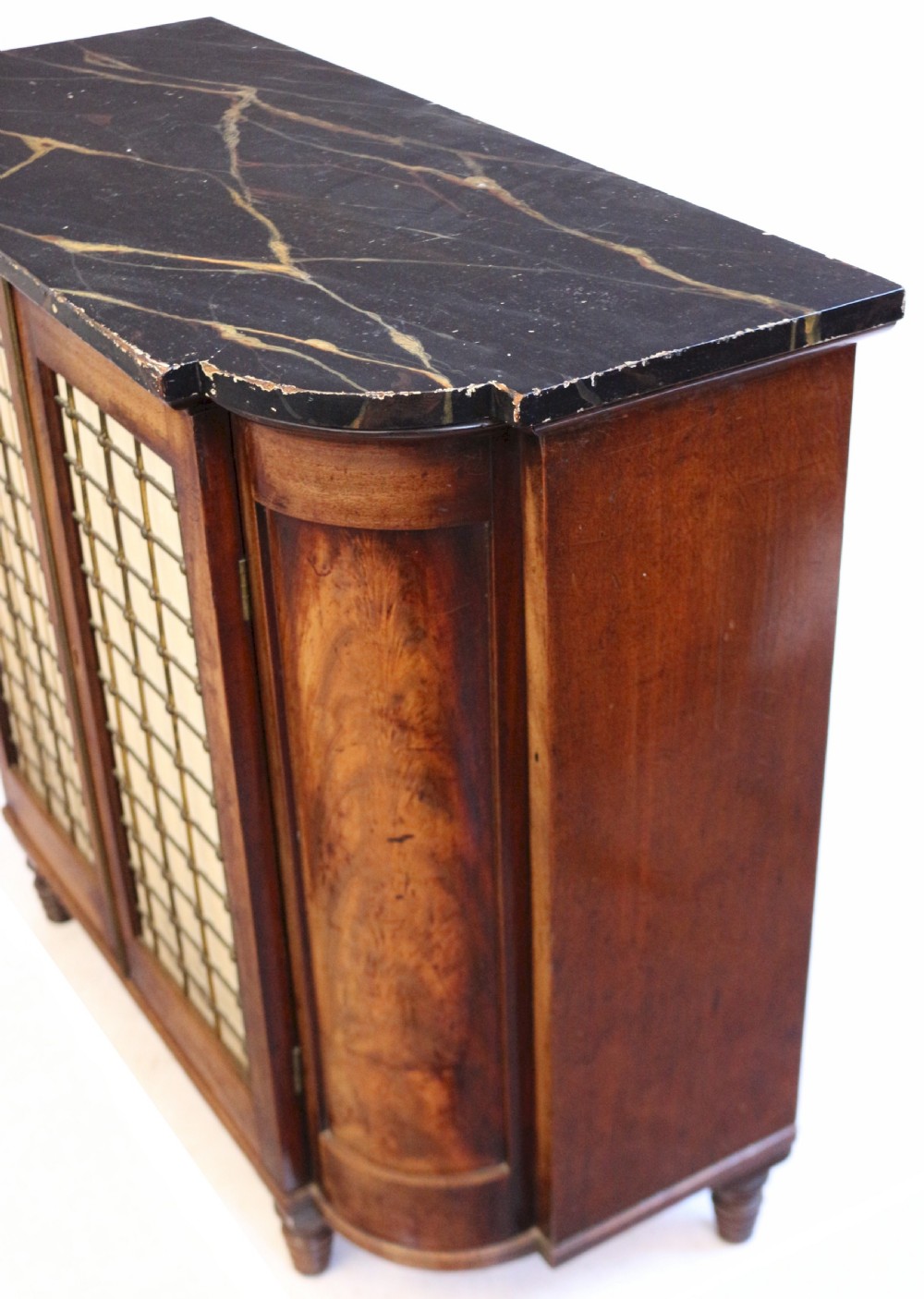 Regency Mahogany 2 Door Side Cabinet with Faux Marble Top View VII