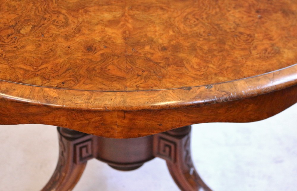 Victorian Figured Walnut Circular Centre Table on Tripod Base. View VIII