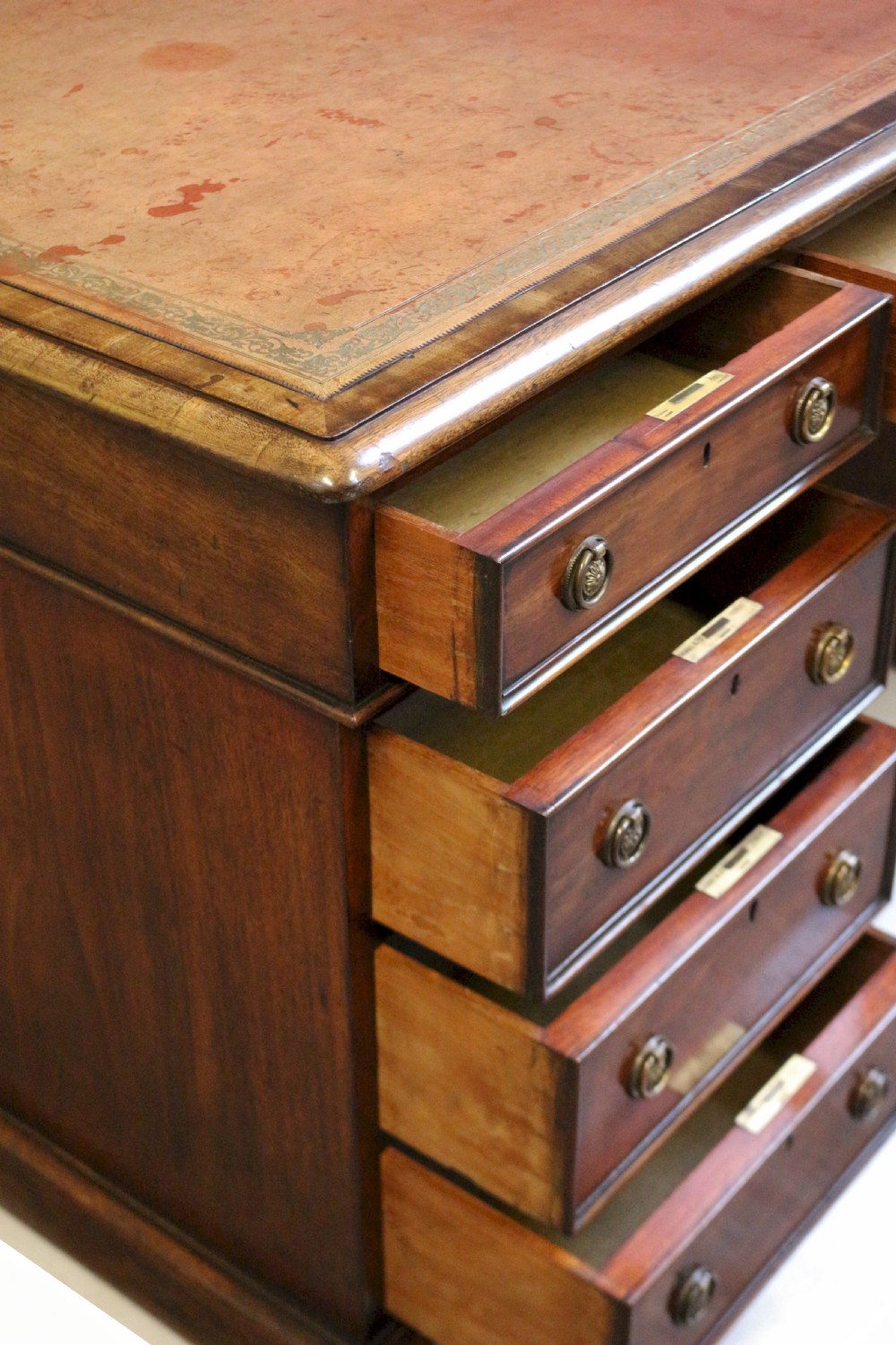 Good Quality Early Victorian Mahogany 3 Part Partners Desk View VII