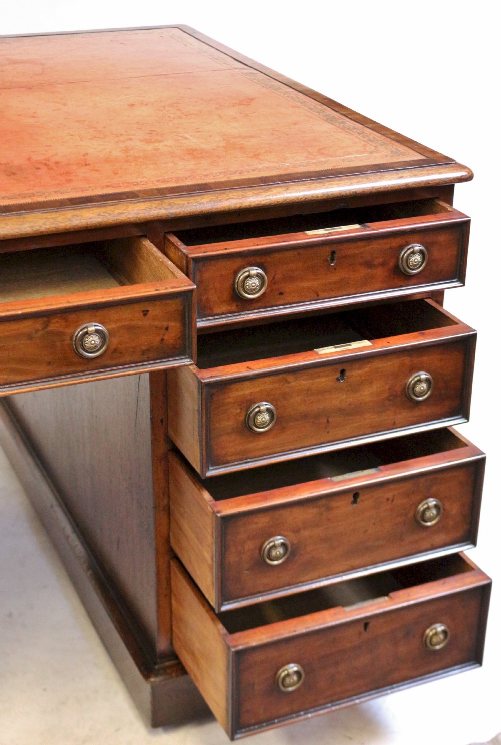 Good Quality Early Victorian Mahogany 3 Part Partners Desk View VIII