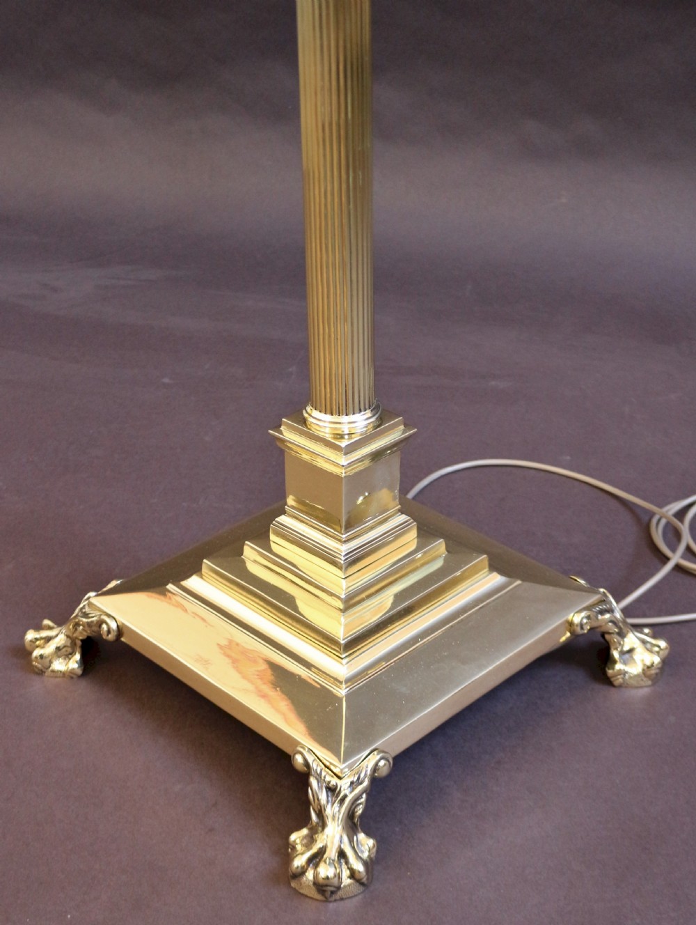 Edwardian Brass Adjustable Standard Lamp View V
