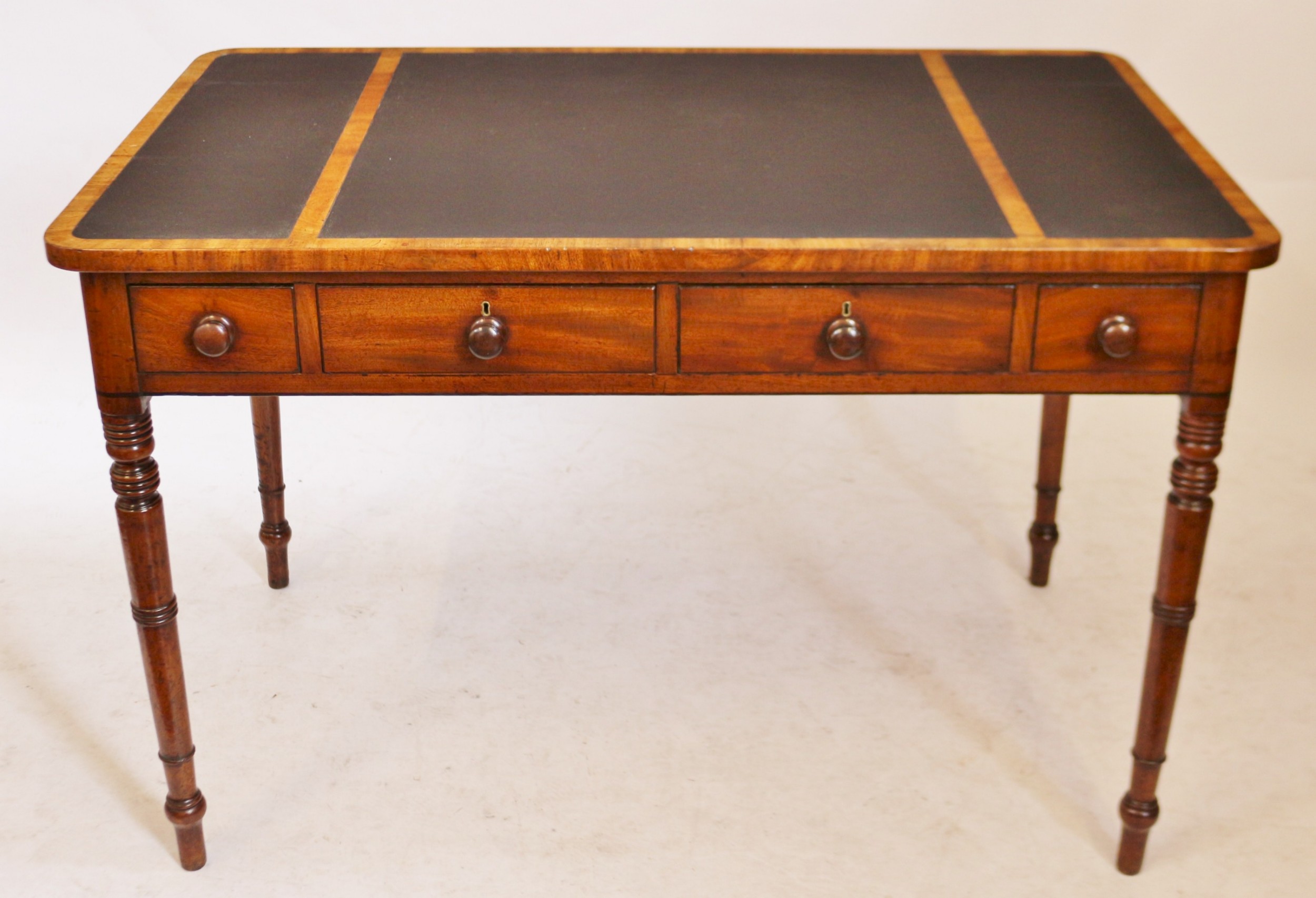 George 1V Mahogany 4 Drawer Writing Table