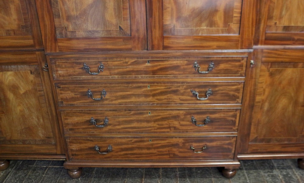 19C Mahogany Large 4 Door Breakfront Wardrobe View IV