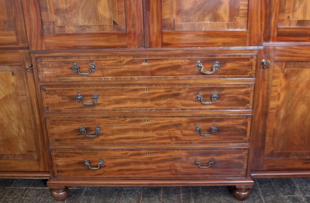 19C Mahogany Large 4 Door Breakfront Wardrobe View VI
