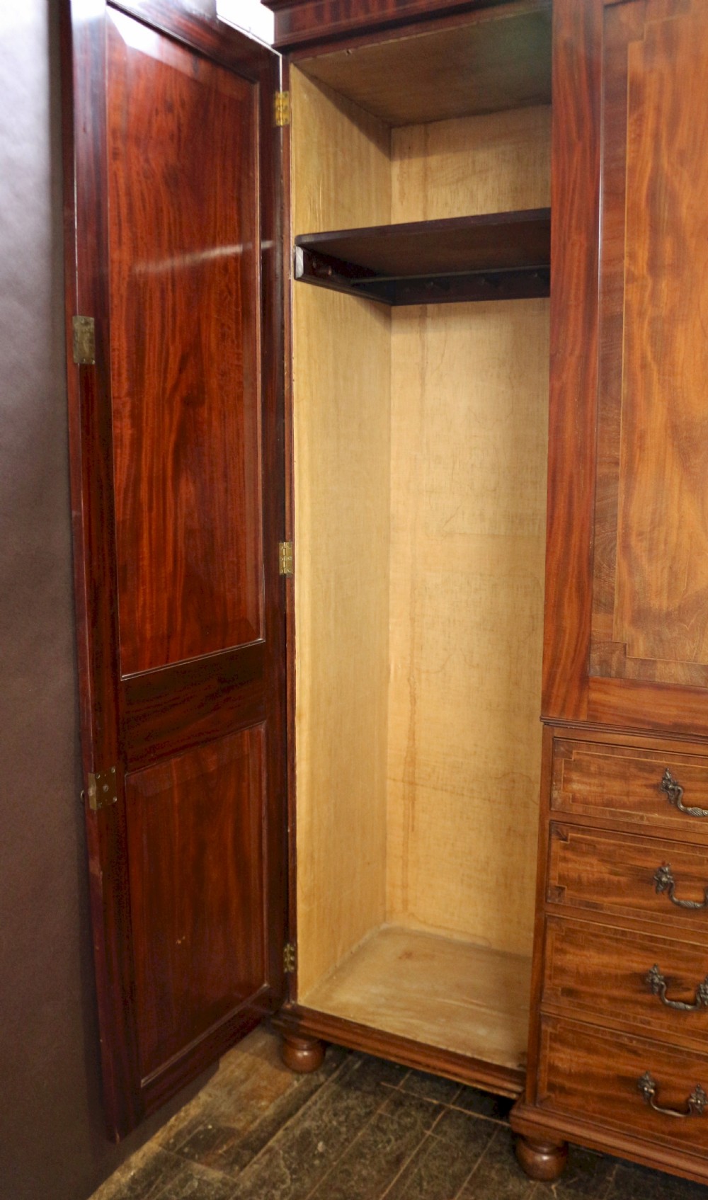 19C Mahogany Large 4 Door Breakfront Wardrobe View VIII
