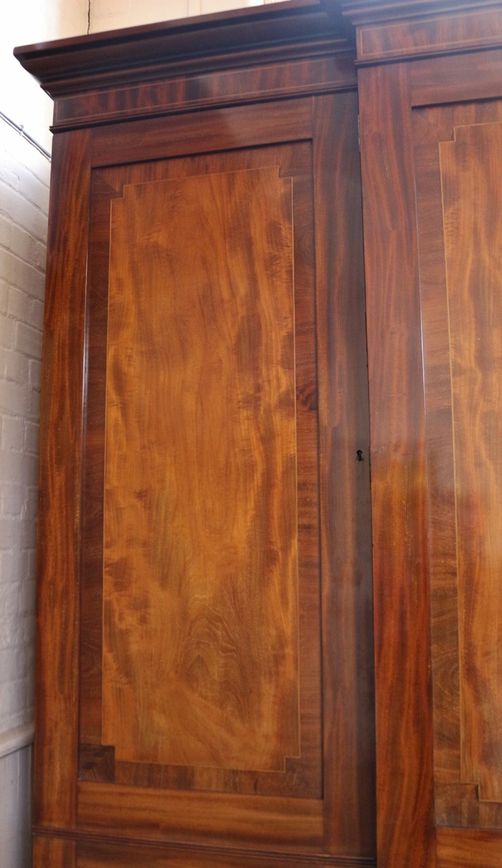 19C Mahogany Large 4 Door Breakfront Wardrobe View IX