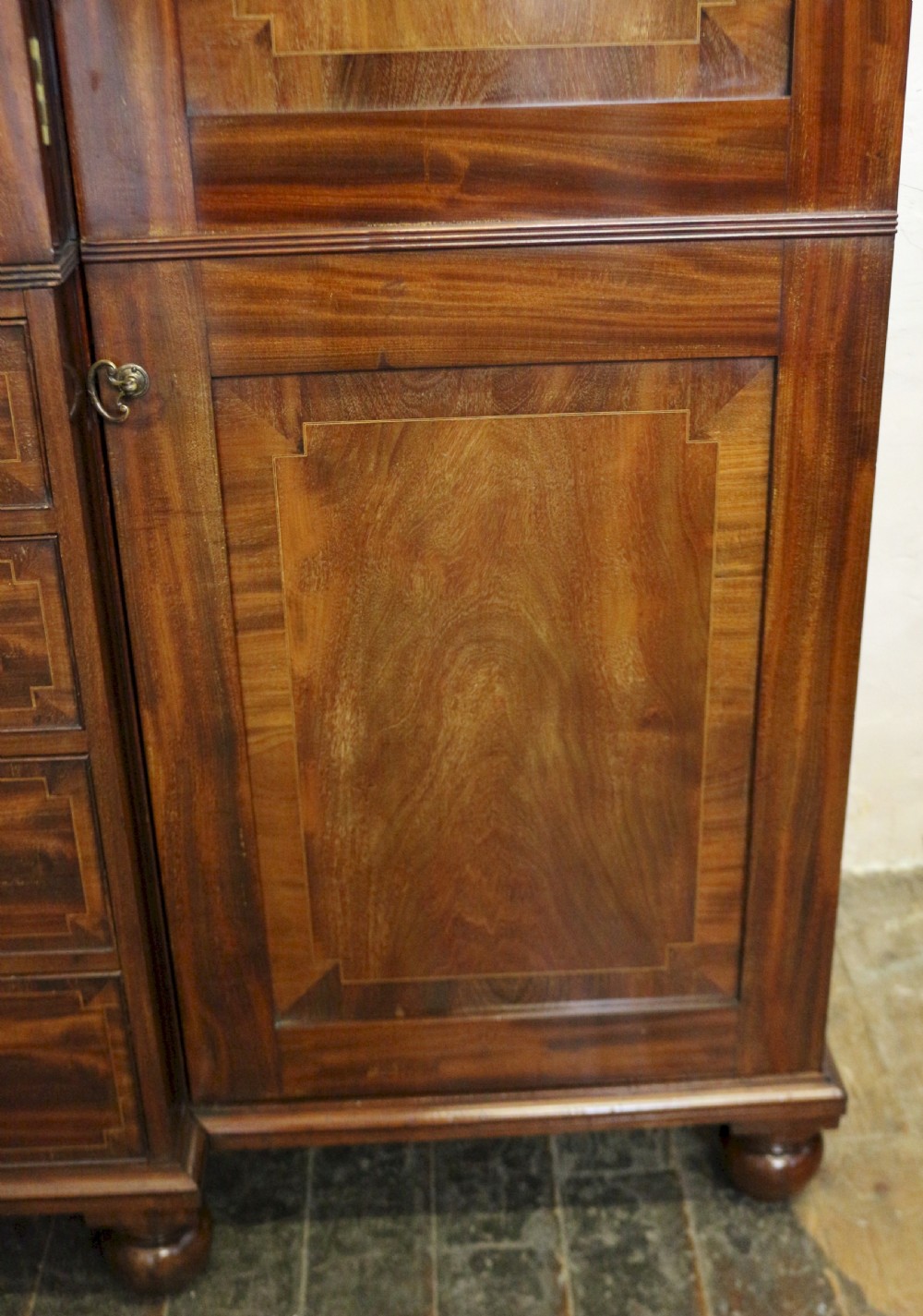 19C Mahogany Large 4 Door Breakfront Wardrobe View X