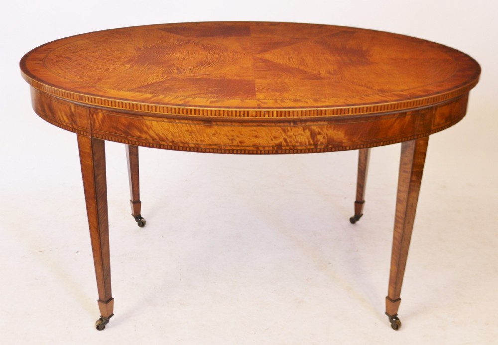 Edwardian Satinwood Inlaid Oval Centre Table