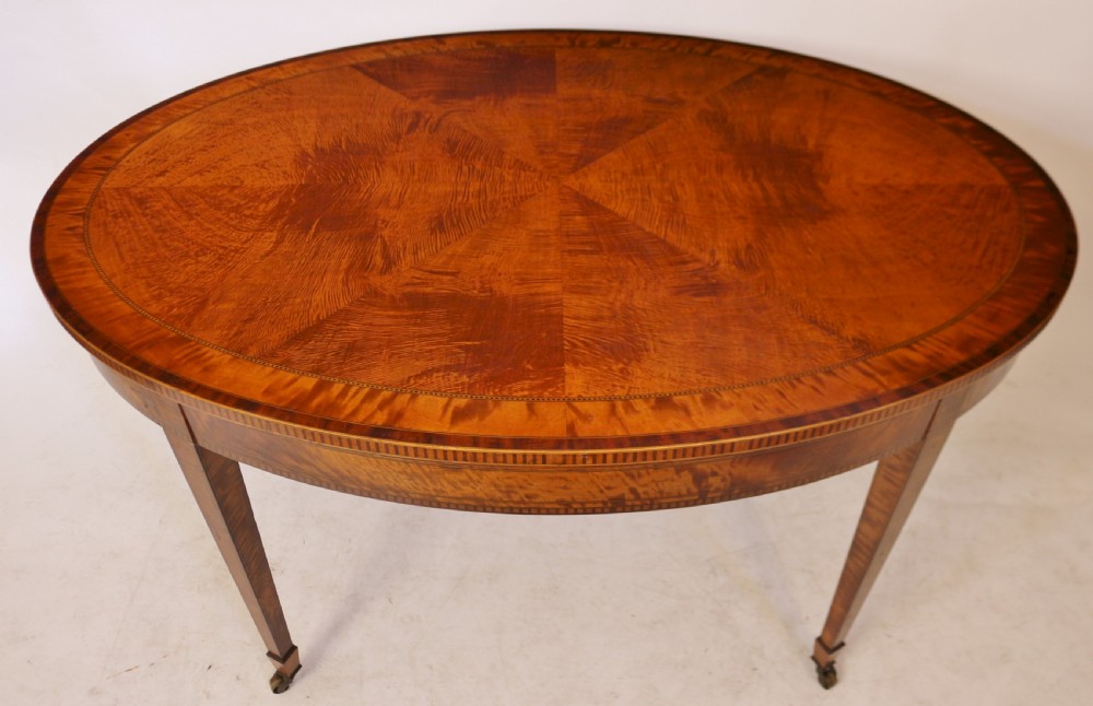 Edwardian Satinwood Inlaid Oval Centre Table View II