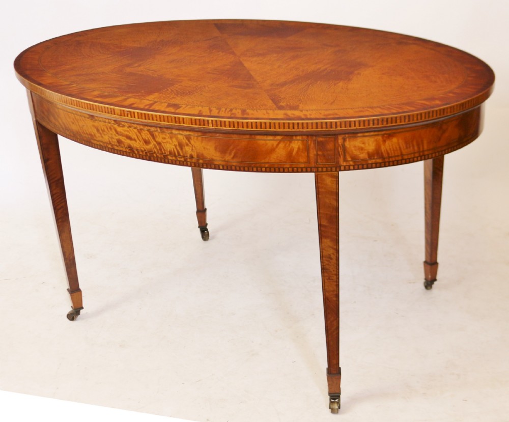Edwardian Satinwood Inlaid Oval Centre Table View III