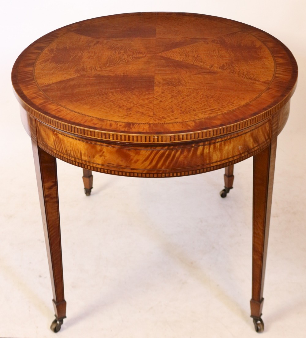 Edwardian Satinwood Inlaid Oval Centre Table View IV