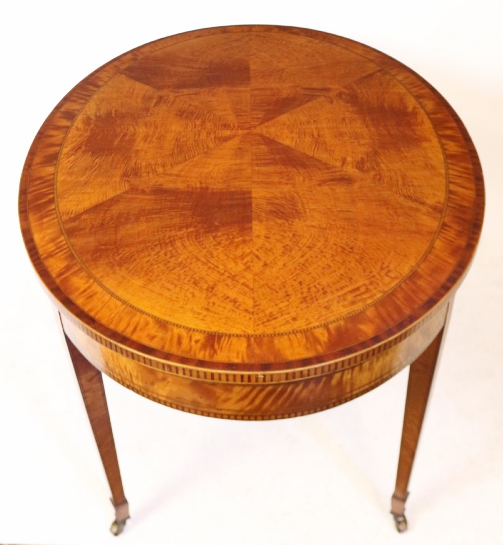Edwardian Satinwood Inlaid Oval Centre Table View VI