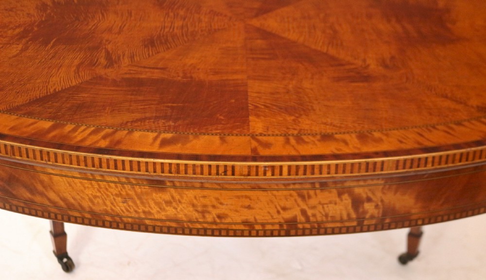 Edwardian Satinwood Inlaid Oval Centre Table View VIII