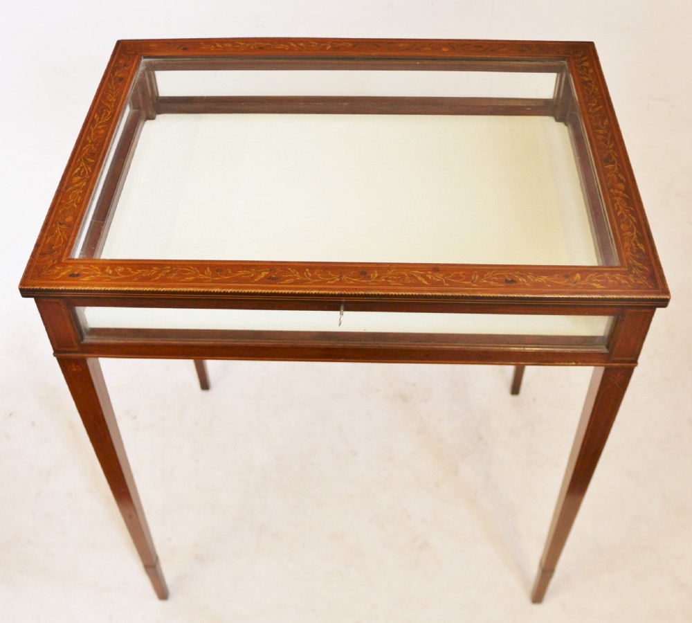 Edwardian Inlaid Mahogany Bijouterie Display Table View II