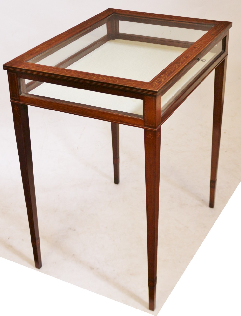 Edwardian Inlaid Mahogany Bijouterie Display Table View V