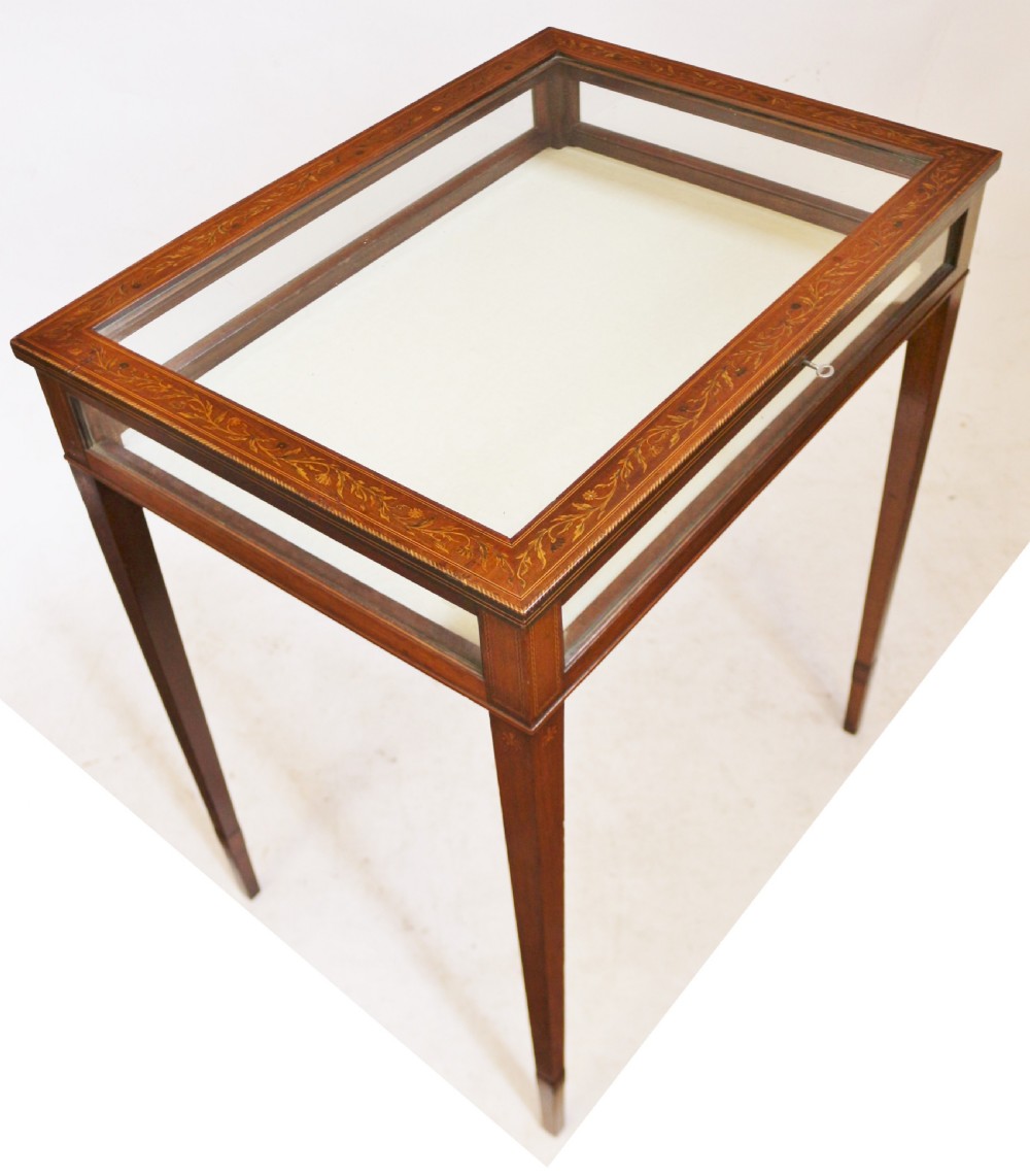 Edwardian Inlaid Mahogany Bijouterie Display Table View VI