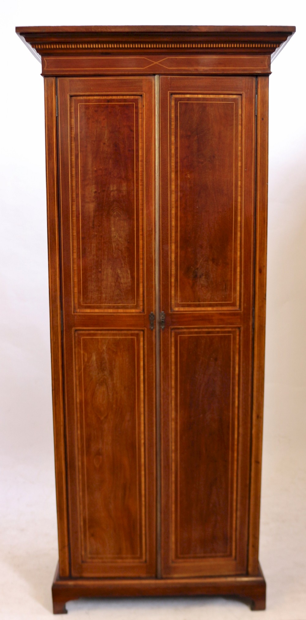 Edwardian Inlaid Mahogany Slim 2 Door Wardrobe