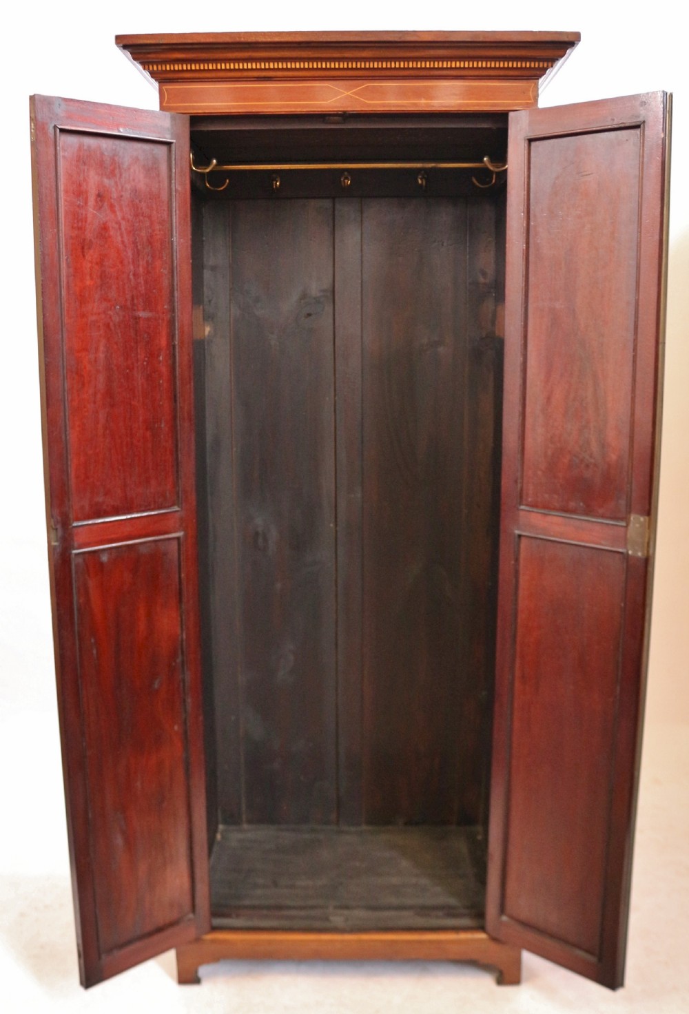 Edwardian Inlaid Mahogany Slim 2 Door Wardrobe View II