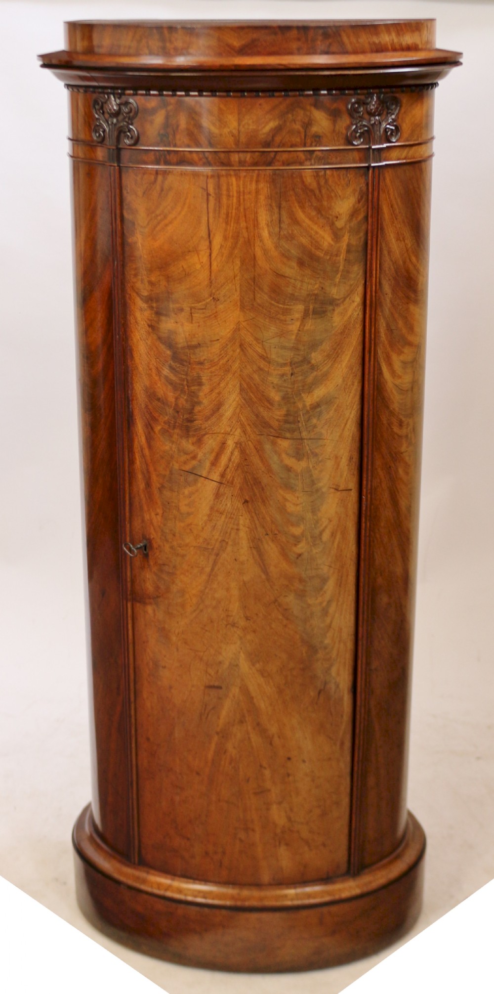 Mid 19C North European Flared Mahogany Oval Pedestal Cupboard