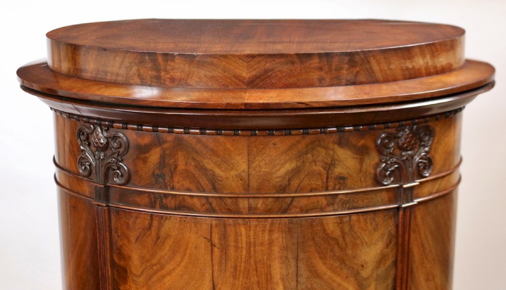 Mid 19C North European Flared Mahogany Oval Pedestal Cupboard View VII