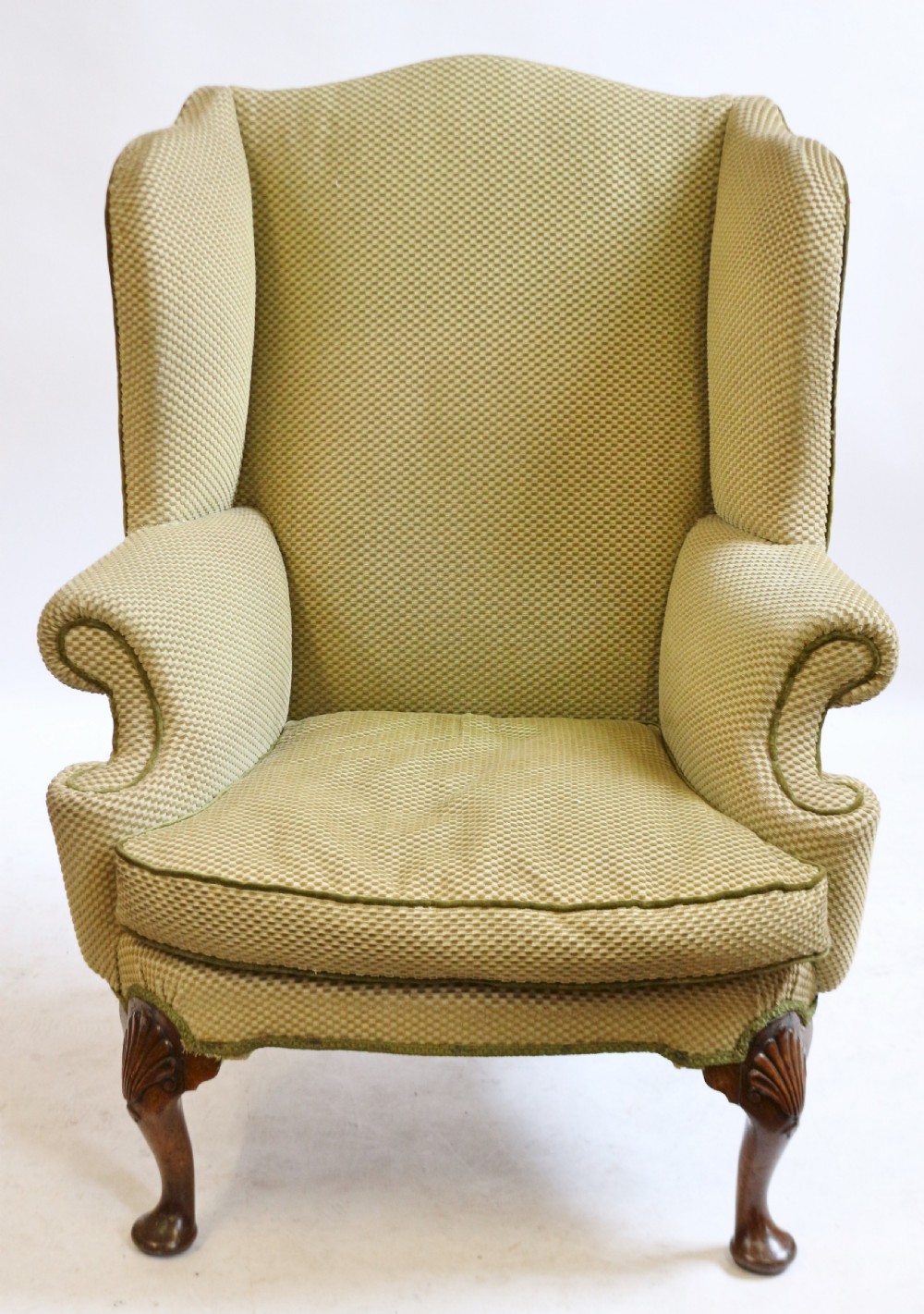 C1920 'Queen Anne' Style Walnut Wing Armchair