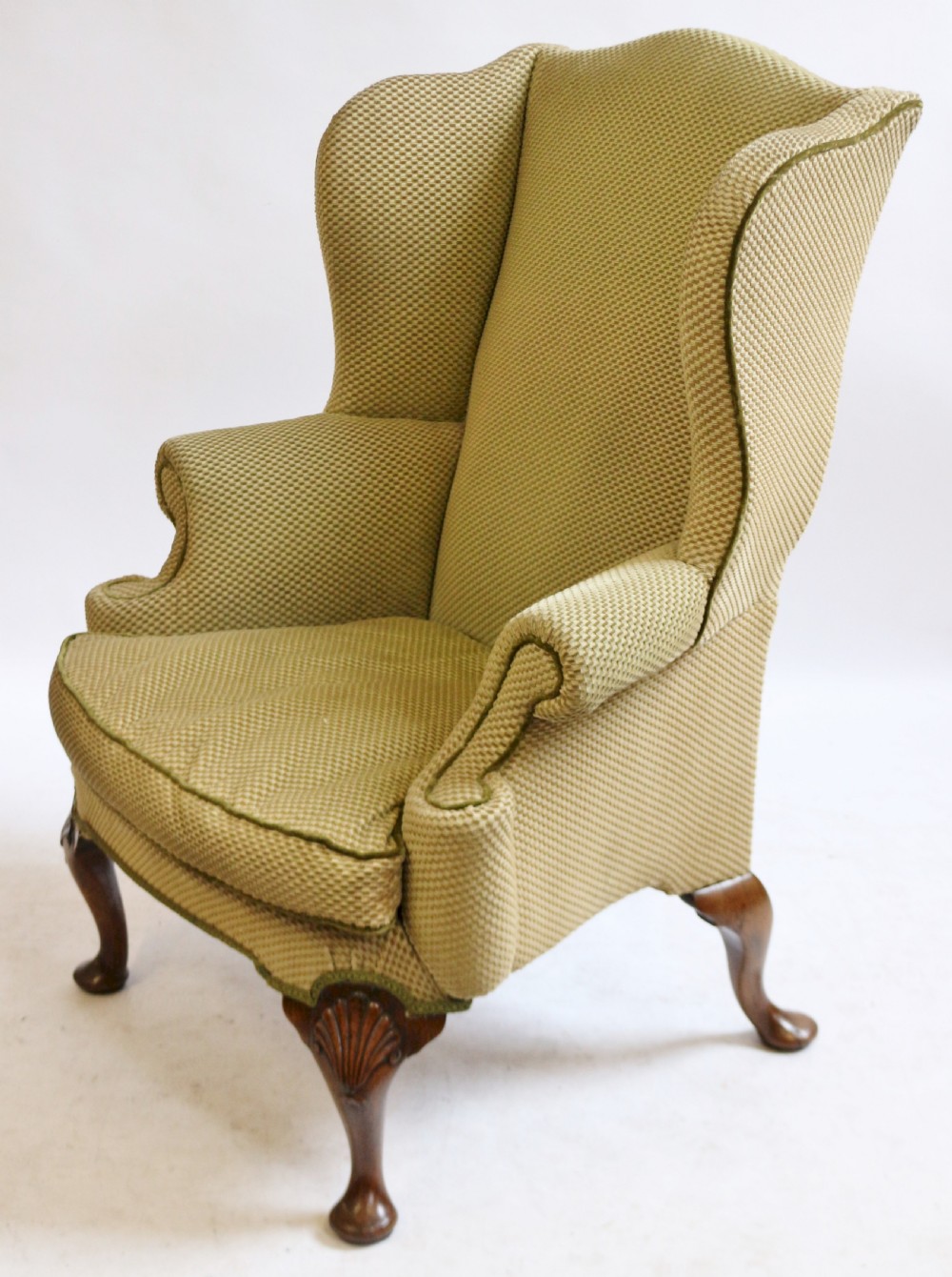 C1920 'Queen Anne' Style Walnut Wing Armchair View III