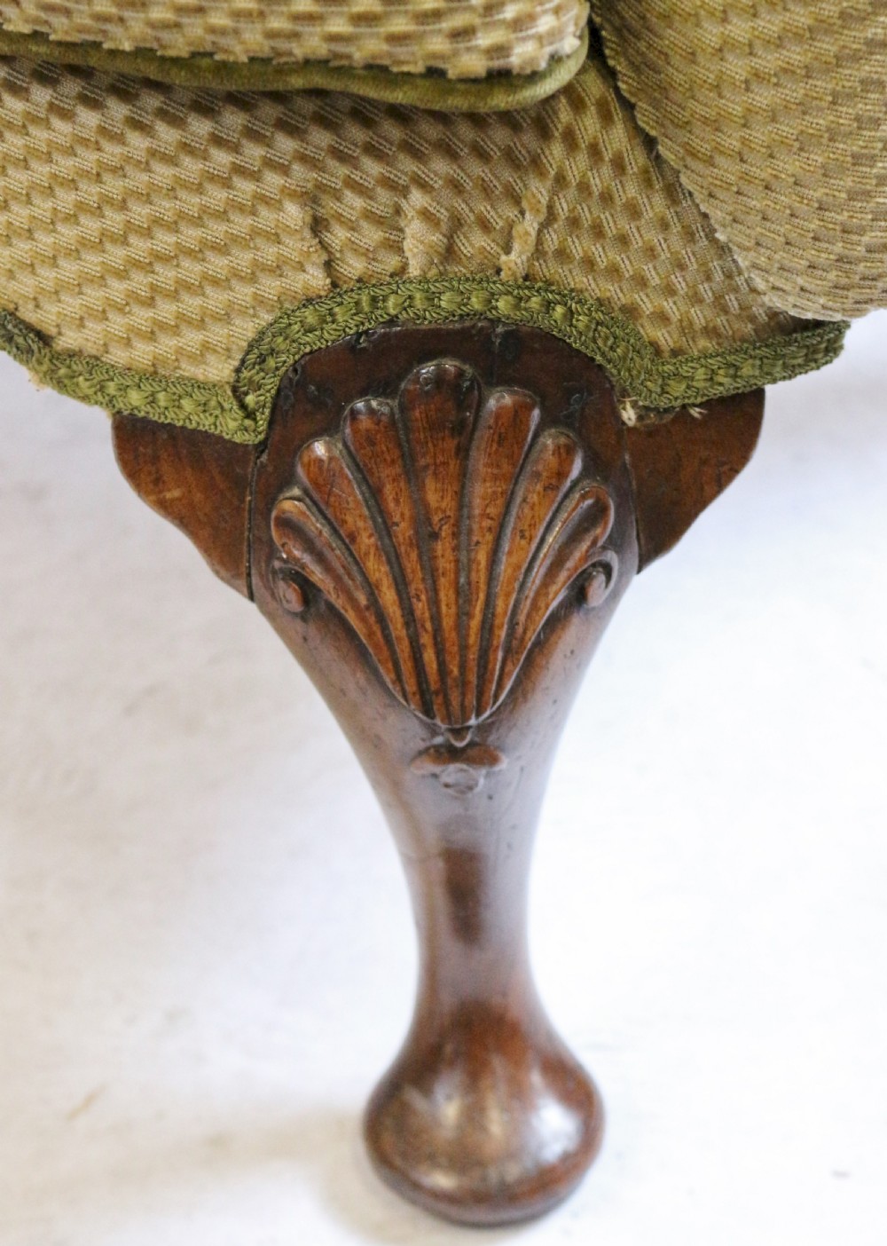 C1920 'Queen Anne' Style Walnut Wing Armchair View VI