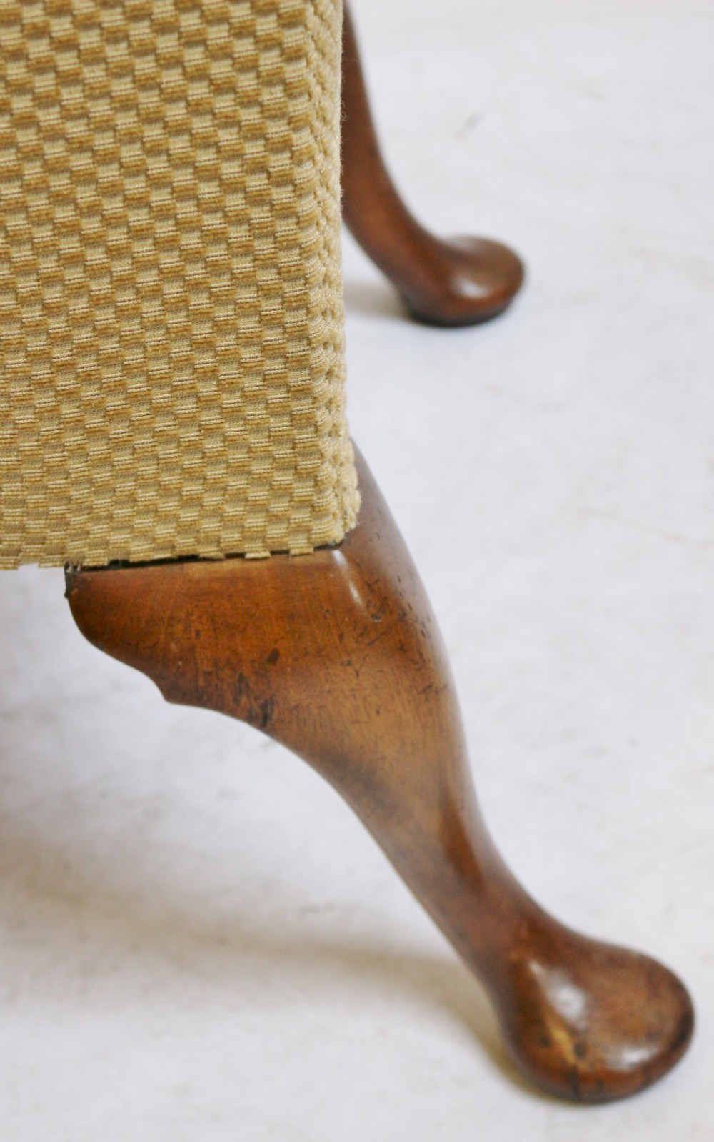 C1920 'Queen Anne' Style Walnut Wing Armchair View VII