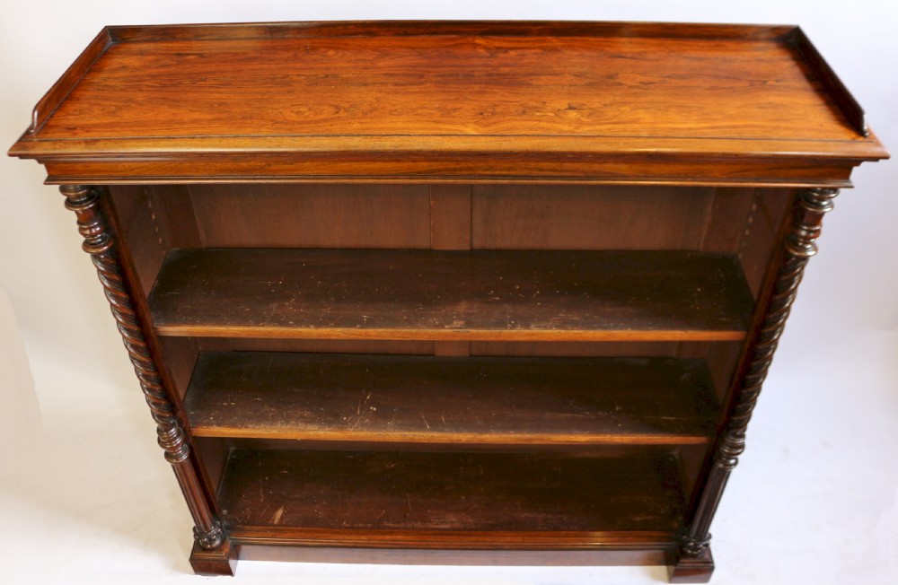 Early Victorian Rosewood Open Bookcase by Johnsone & Jeanes View VI