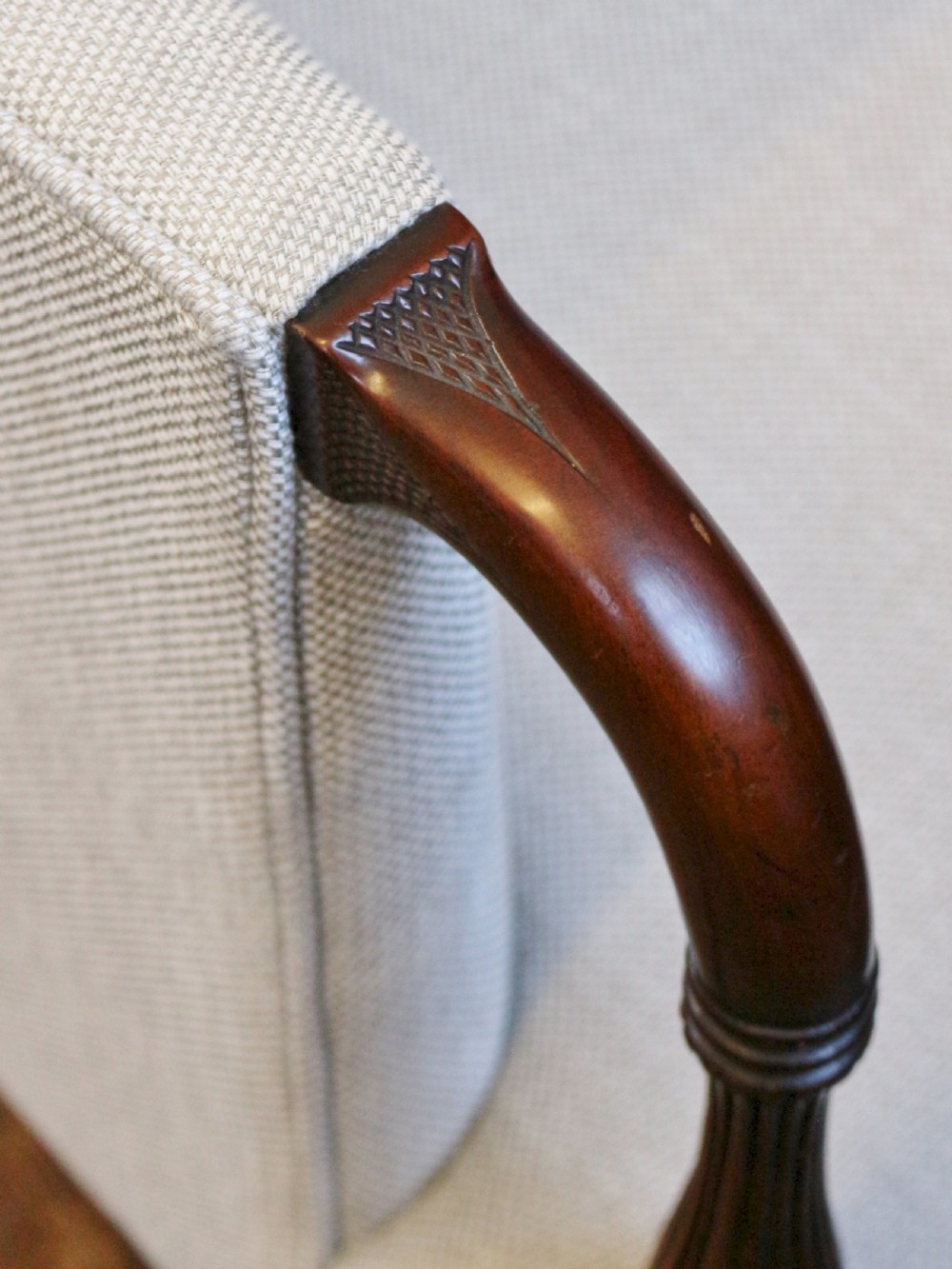 Late 19C Mahogany Framed 2 Seater Sofa in the Hepplewhite Style View IX