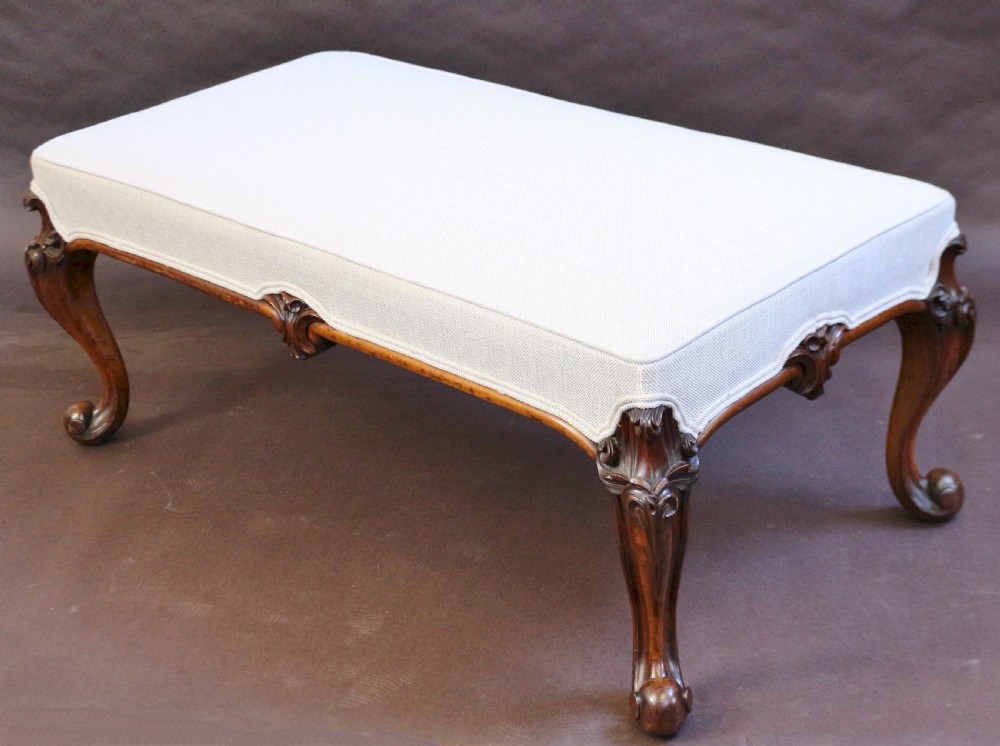 Victorian Rosewood Stool on Cabriole Legs View II
