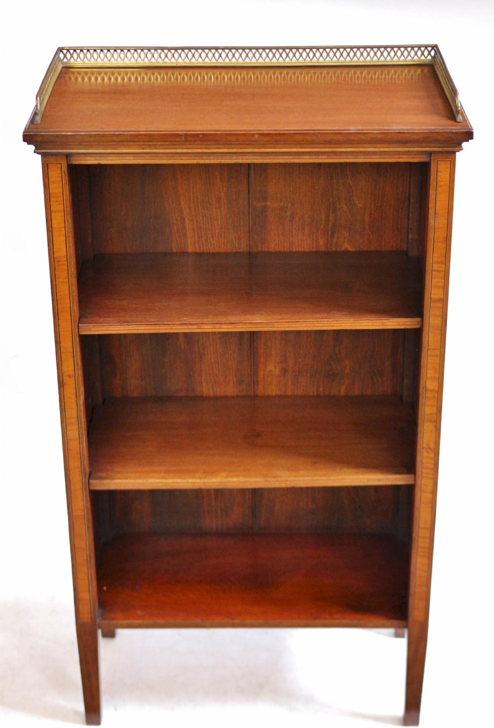 Edwardian Mahogany Inlaid Small Open Bookcase View II