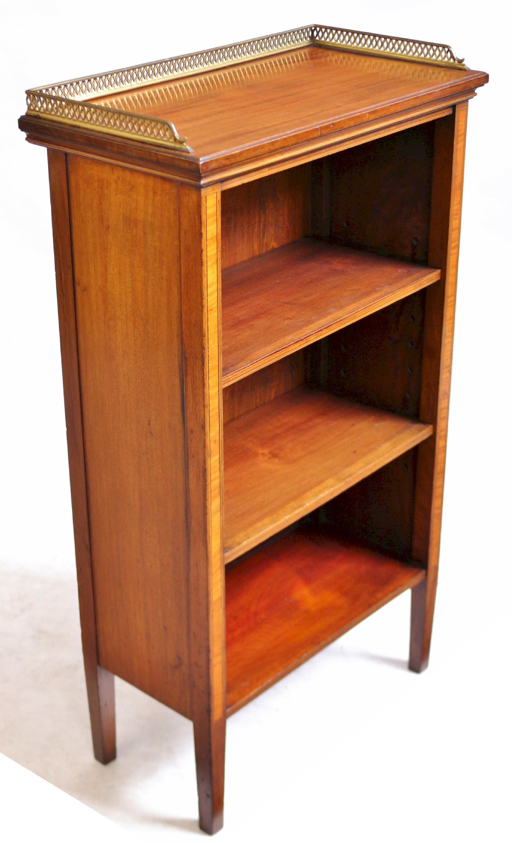 Edwardian Mahogany Inlaid Small Open Bookcase View IV
