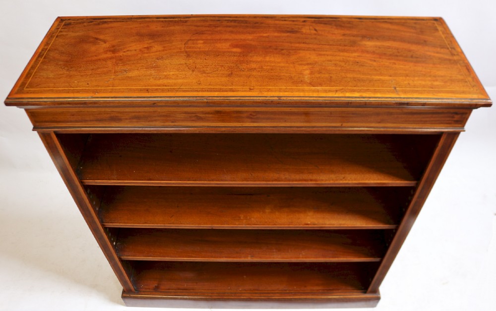 Edwardian Mahogany Inlaid Open Bookcase by Edwards & Roberts View IV