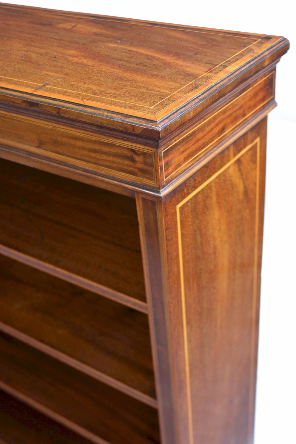 Edwardian Mahogany Inlaid Open Bookcase by Edwards & Roberts View VIII