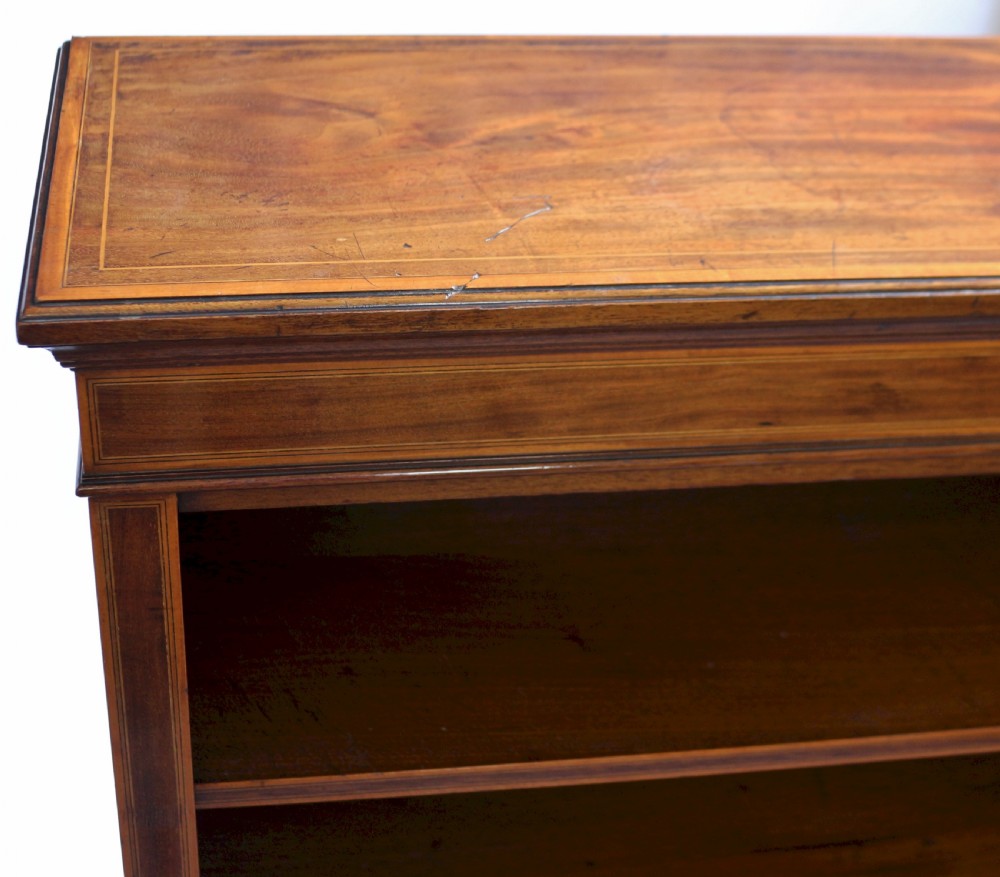 Edwardian Mahogany Inlaid Open Bookcase by Edwards & Roberts View IX